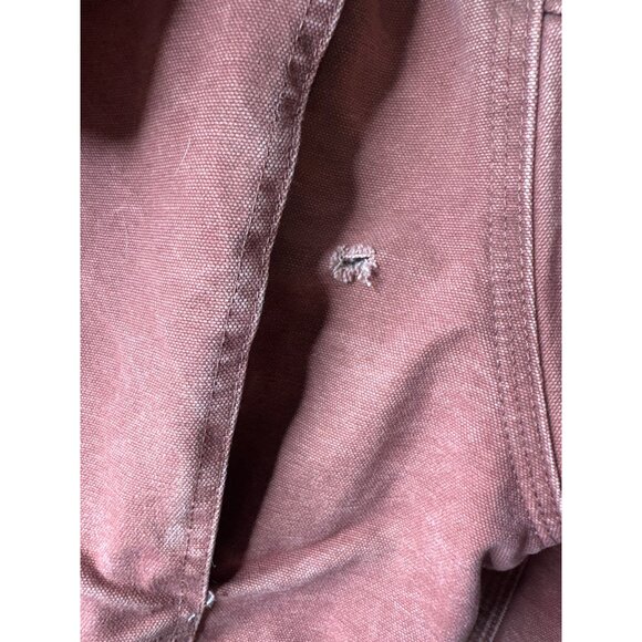 Vintage Carhartt Womens Large Sherpa Lined Hooded Jacket Rare Rust Red Zip Up - Picture 3 of 7
